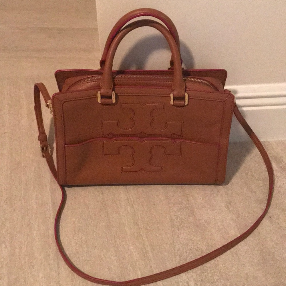 Tory Burch Jessica bag tan with pink